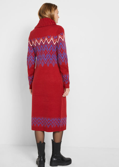Pletena obleka z norveškim vzorcem