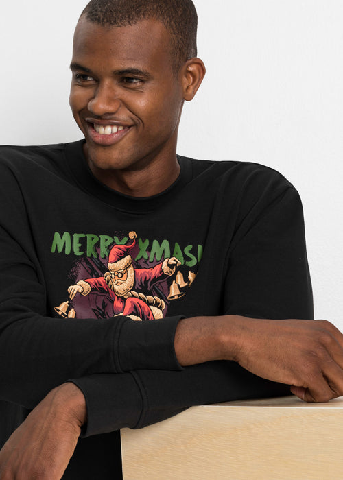 Moška majica iz trikoja z božičnim motivom in recikliranim poliestrom v udobnem kroju
