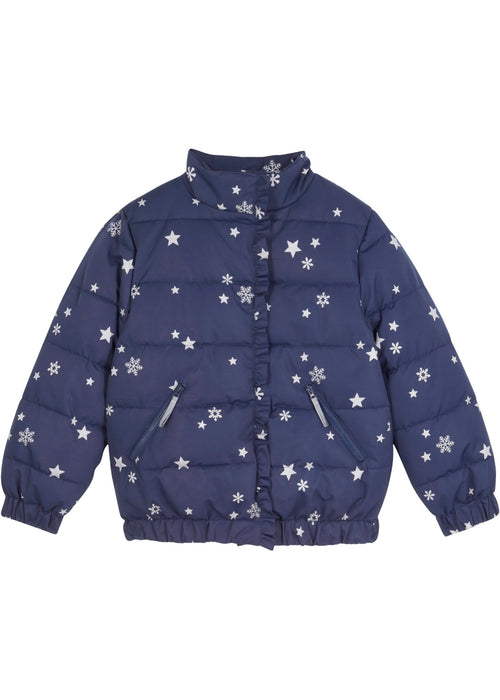 Dekliška zimska jakna s potiskom zvezd