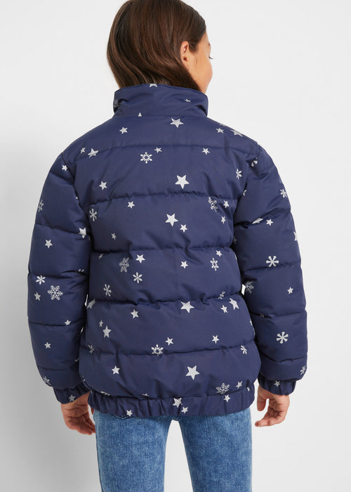 Dekliška zimska jakna s potiskom zvezd