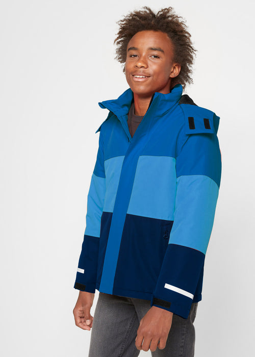 Fantovska smučarska jakna s pisanim stilom