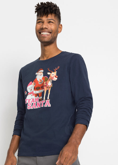 Moška majica z dolgimi rokavi z božičnim motivom