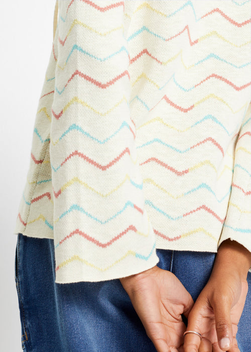 Pleten pulover z žakarskim vzorcem