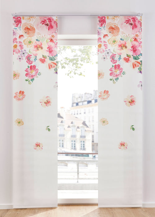Panelna zavesa s cvetličnim potiskom (1 kos)