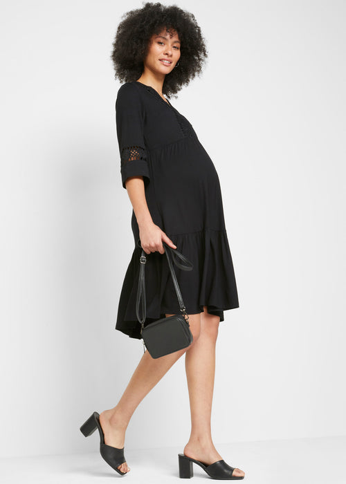 Trajnostna nosečniška obleka v kroju tunike s funkcijo za dojenje