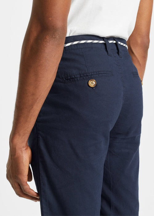 Chino platnene bermuda hlače s trakom za zavezovanje v klasičnem kroju