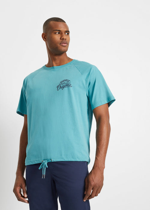 T-Shirt majica z vrvico na spodnjem robu v udobnem kroju