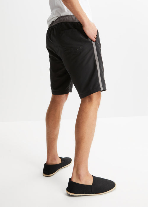 Bermuda hlače za na plažo s stranskimi črtami v klasičnem kroju (2 kosa)