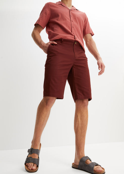 Chino bermuda hlače z lahkim sijajem v udobnem klasičnem kroju