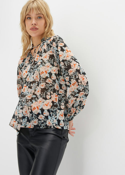 Bluza iz šifona s cvetličnim vzorcem