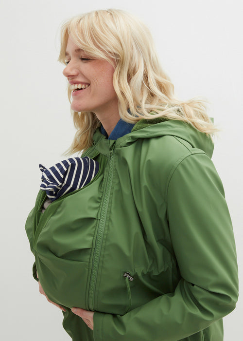 Dežna jakna za nosečnost in za nošenje dojenčka s podlogo