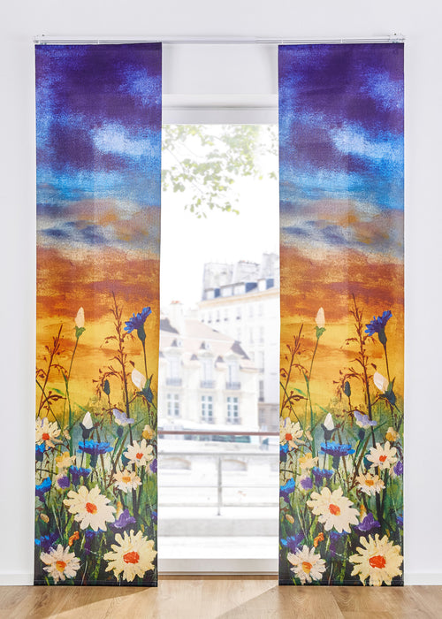 Panelna zavesa s cvetličnim potiskom (1 kos)