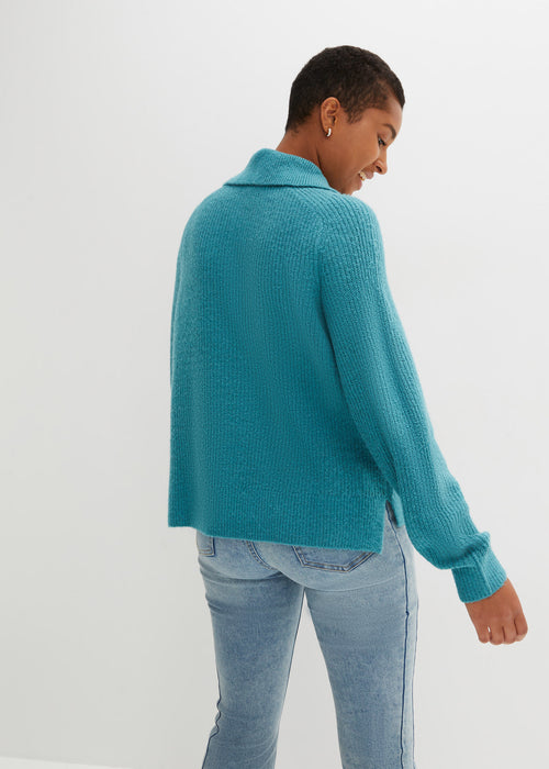 Pleten pulover s polo ovratnikom