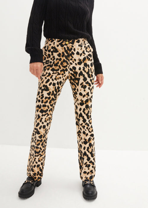 Stretch hlače z leopardjim potiskom