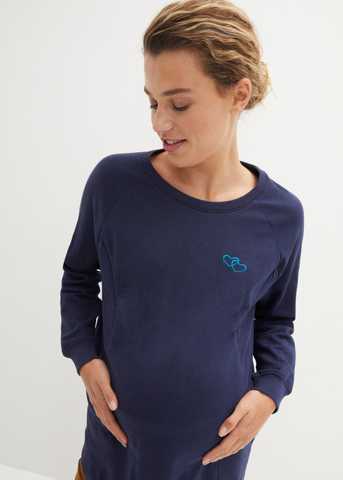 Majica iz trikoja za nosečnost in dojenje z bombažem