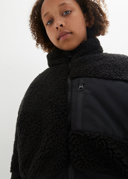 Dekliška zimska jakna z umetnim ovčjim krznom