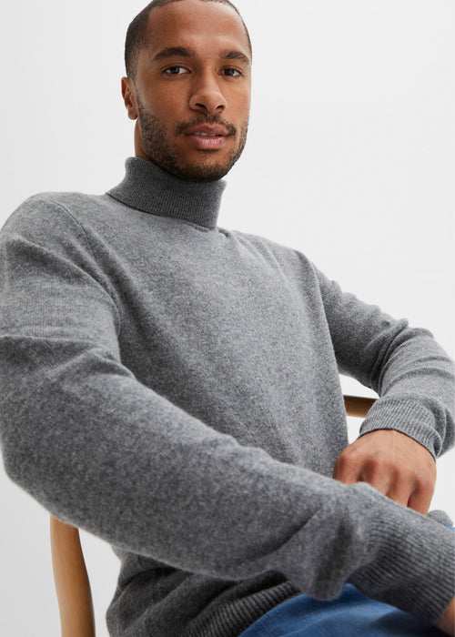Volnen pulover z deležem kašmira po Good Cashmere Standard®-u z visokim ovratnikom iz kolekcije Premium