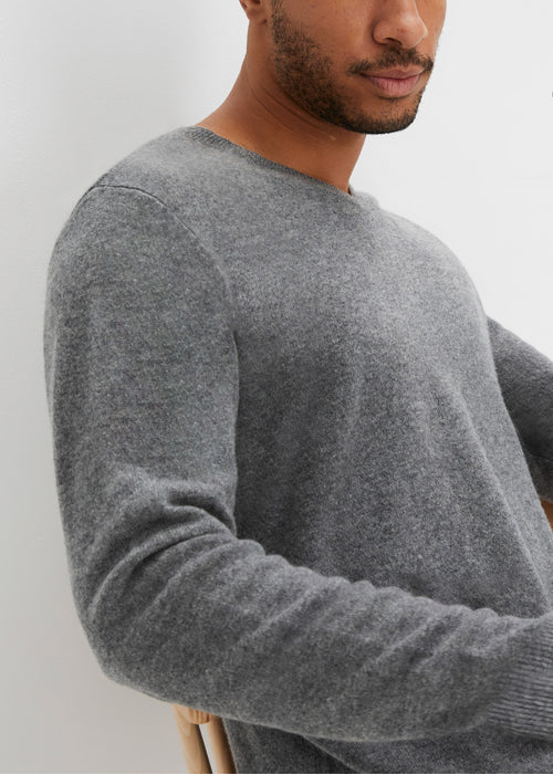 Volnen pulover z deležem kašmira po Good Cashmere Standard®-u z V-izrezom iz kolekcije Premium