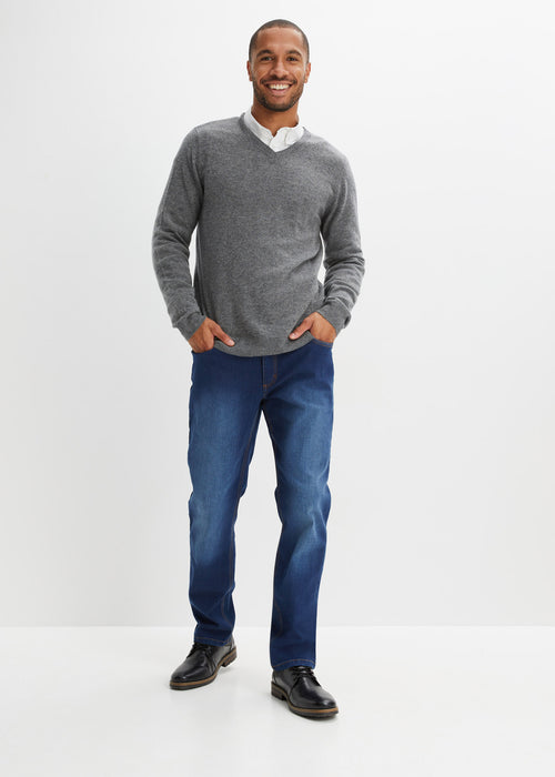 Volnen pulover z deležem kašmira po Good Cashmere Standard®-u z V-izrezom iz kolekcije Premium
