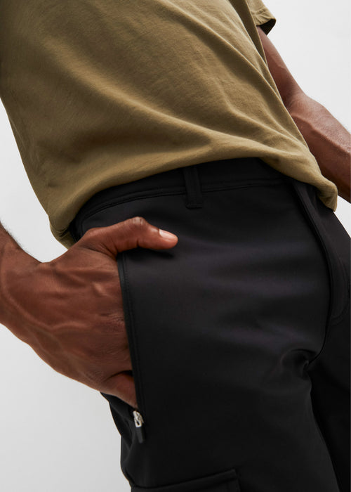Softshell pohodniške hlače z deležem stretcha s pasom v klasičnem kroju