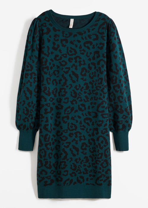 Pletena obleka z leopardjim vzorcem