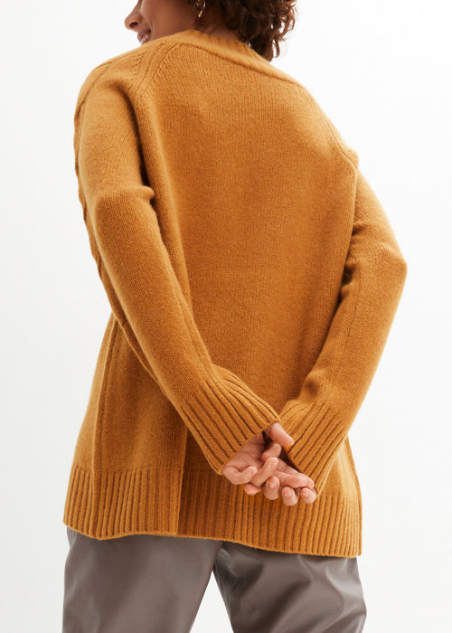 Ohlapen volnen pulover z deležem kašmira po Good Cashmere Standard®-u
