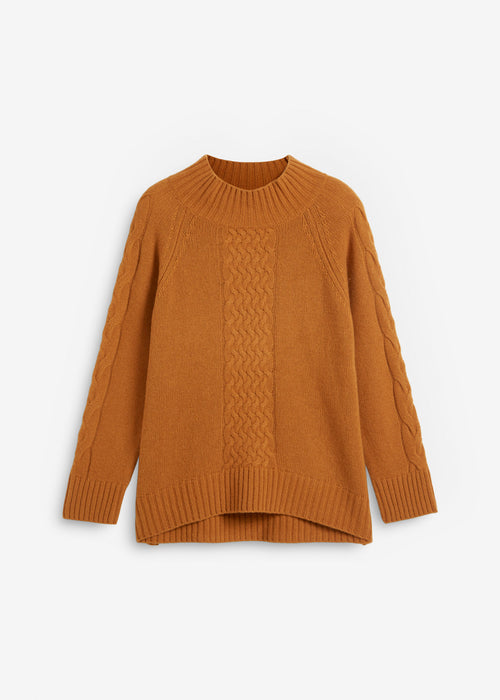 Ohlapen volnen pulover z deležem kašmira po Good Cashmere Standard®-u
