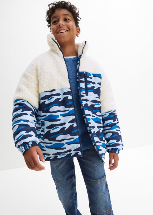 Fantovska zimska jakna z umetnim ovčjim krznom
