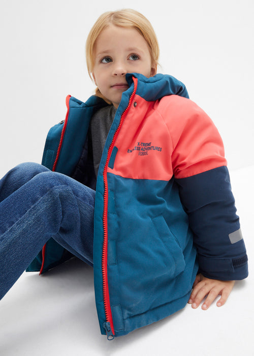 Fantovska zimska jakna v barvnem kontrastu