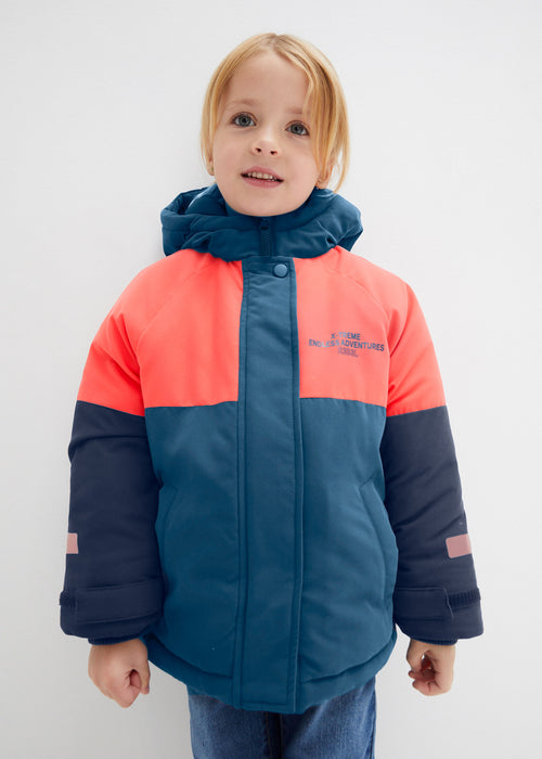 Fantovska zimska jakna v barvnem kontrastu