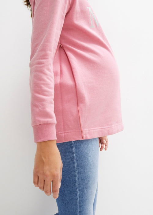 Majica iz trikoja za nosečnost in dojenje z zadrgo