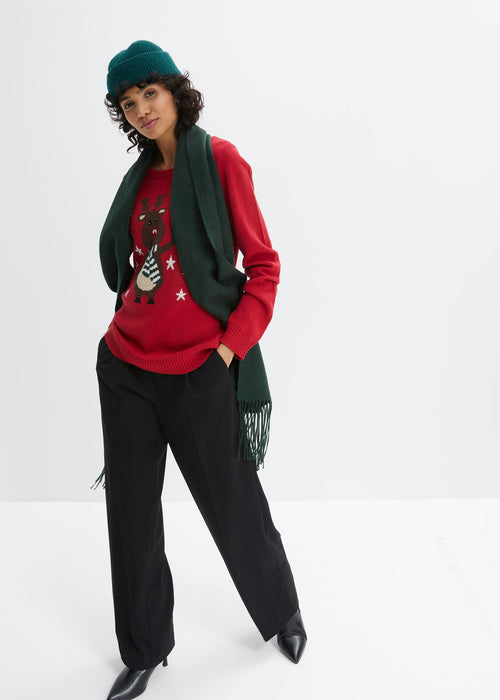 Pleten pulover z božičnim motivom