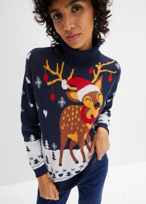 Božični pulover s puli ovratnikom
