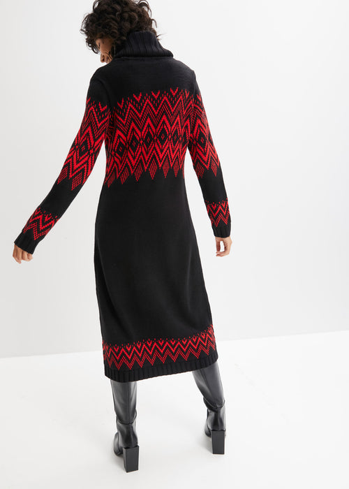 Pletena obleka z norveškim vzorcem