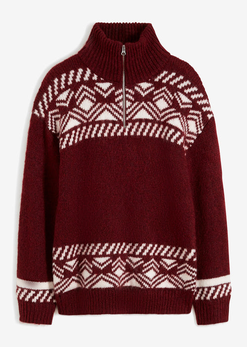 Norveški pulover s trojanskim ovratnikom iz volnene mešanice