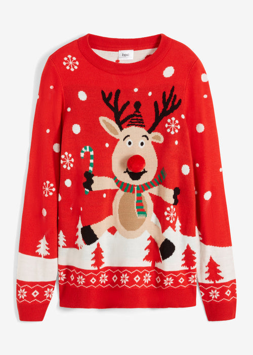 Božični pulover z okroglim izrezom