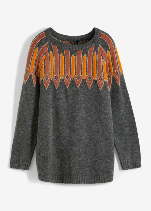 Pleten pulover z bleščečimi vlakni