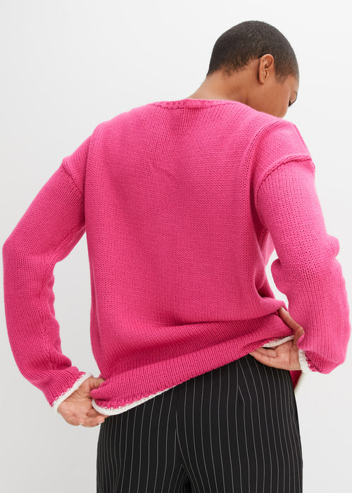 Pleten pulover v ohlapnem kroju