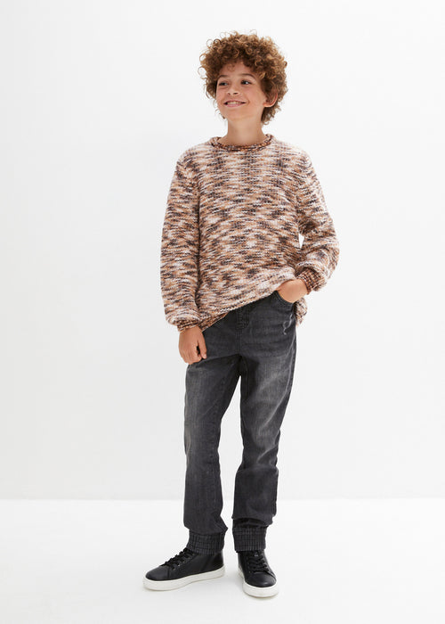 Fantovski pulover iz melirane pletenine