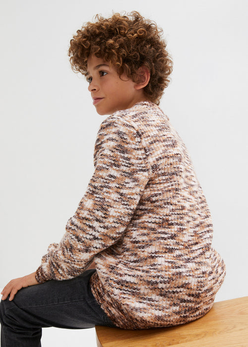 Fantovski pulover iz melirane pletenine