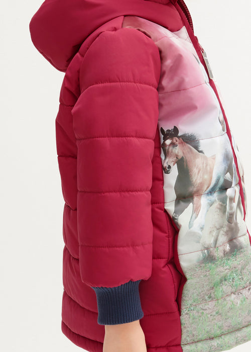 Dekliška zimska jakna z motivom konj