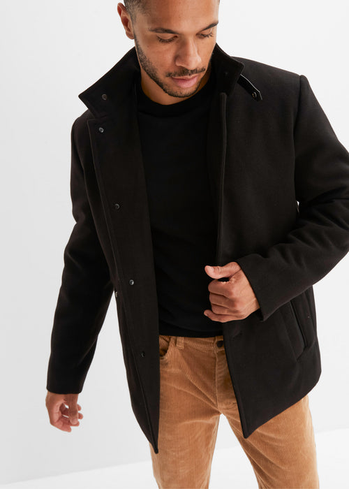 Pohodniška jakna v volnenem videzu z zaščito pred vetrom