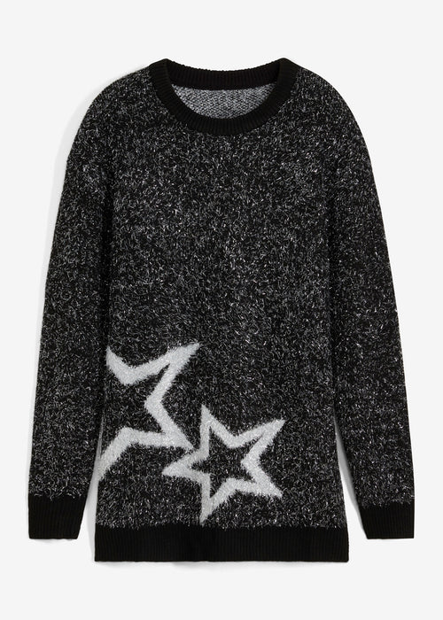 Bleščeč pulover z vzorcem zvezd