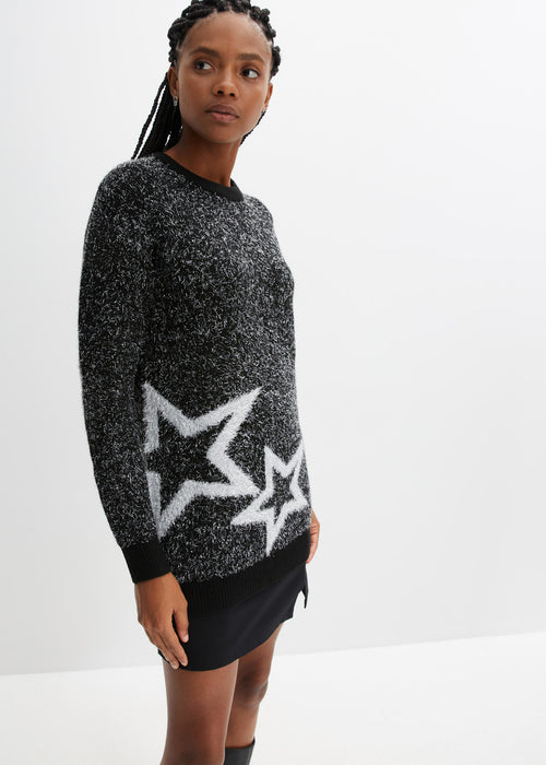 Bleščeč pulover z vzorcem zvezd