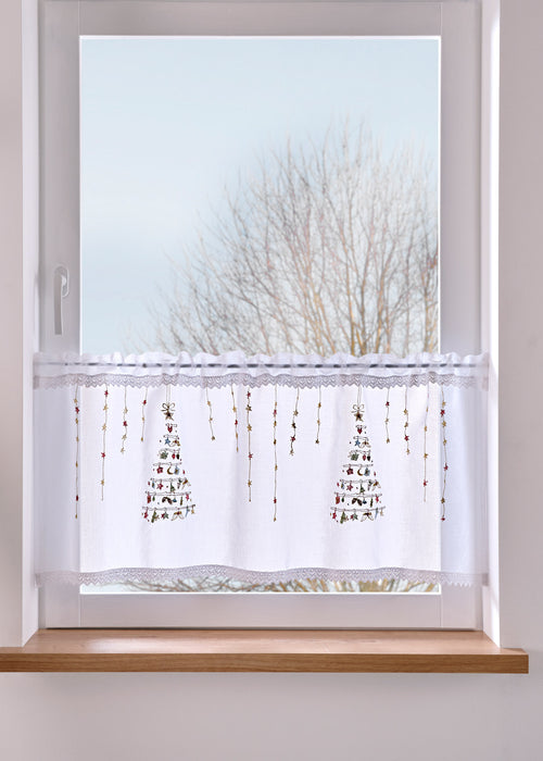 Polovična zavesa z božičnim drevescem