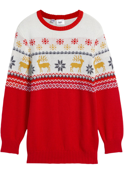 Pleten pulover z božičnim motivom za otroke