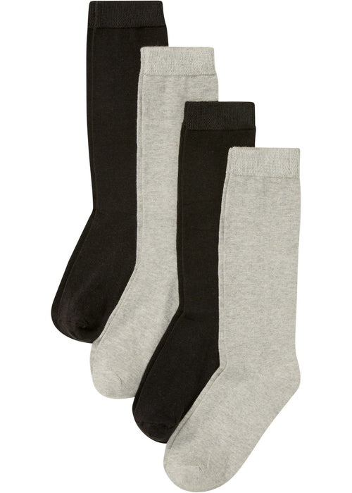 Srednje visoke nogavice s patentnimi obrobami, ki ne tiščijo, in ekološkim bombažem (4 pari)