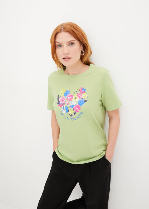 T-Shirt majica s potiskom spredaj in ekološkim bombažem