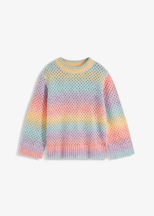 Pleten pulover s prelivajočim efektom