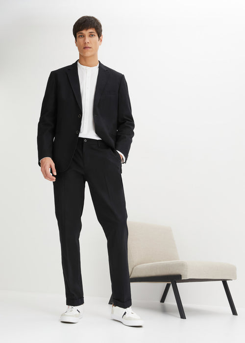 Moška obleka iz platna: suknjič in hlače